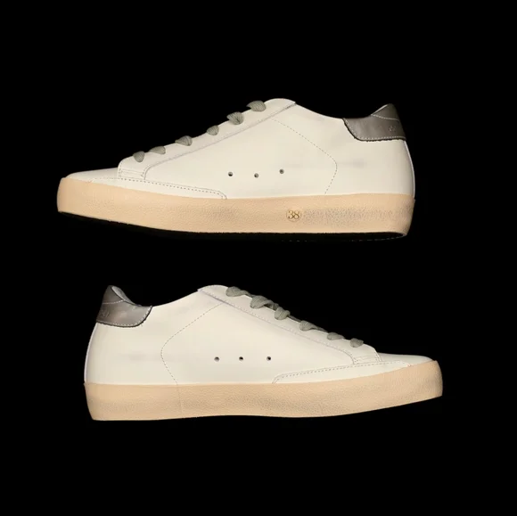 Golden Goose White and Gold Sneakers Size 38 - Picture 2 of 9